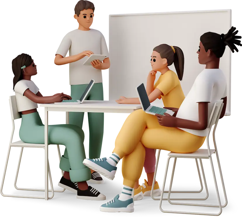 group-of-young-people-discussing-something-while-working